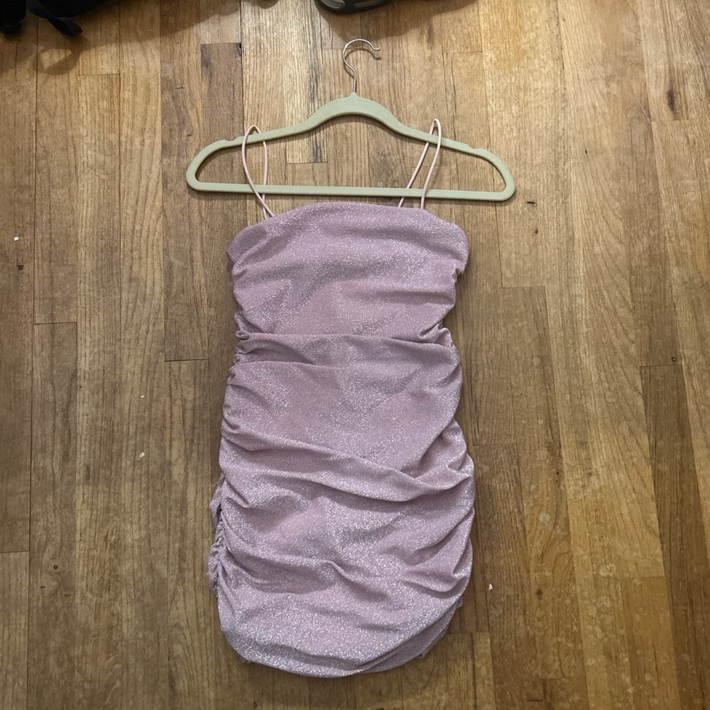 Elegant Pink Ruched Dress